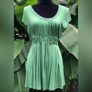Max Edition Green Babydoll Cap Sleeve Tunic Size L